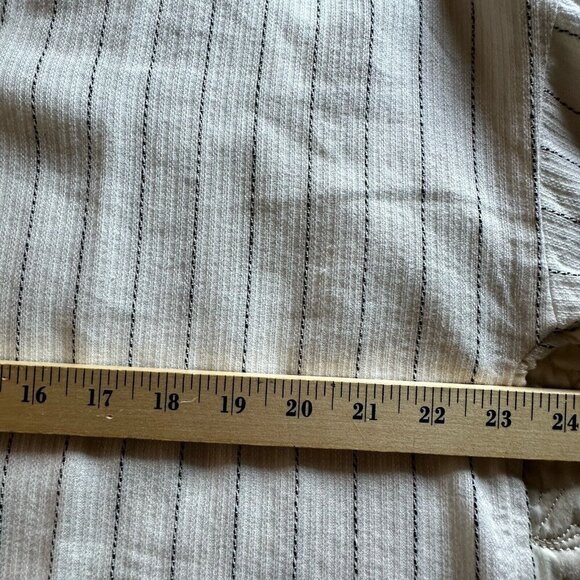 NWT‎ Eileen Fisher Classic Shirt XS Gauzy Organic Cotton Blend Stripes Coastal - Picture 11 of 12